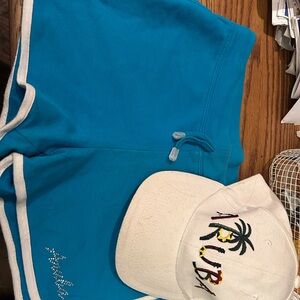 Blue Shorts and White Aruba Cap Set